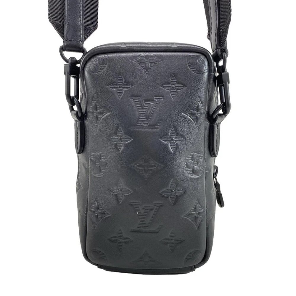LOUIS VUITTON Double Phone Pouch Black Monogram Shadow -1349-031725 - Picture 2 of 14